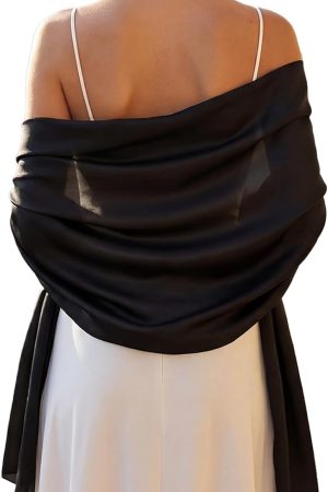 Women Shawls and Wraps for Evening Dresses Like Chiffon Silk Scarf Formal Silky Pashmina Shawls for Weddings