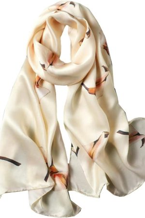 100% Mulberry Silk Long Scarf for Women Large Shawls for Headscarf and Neck- Oblong Hair Wraps with Gift Packed