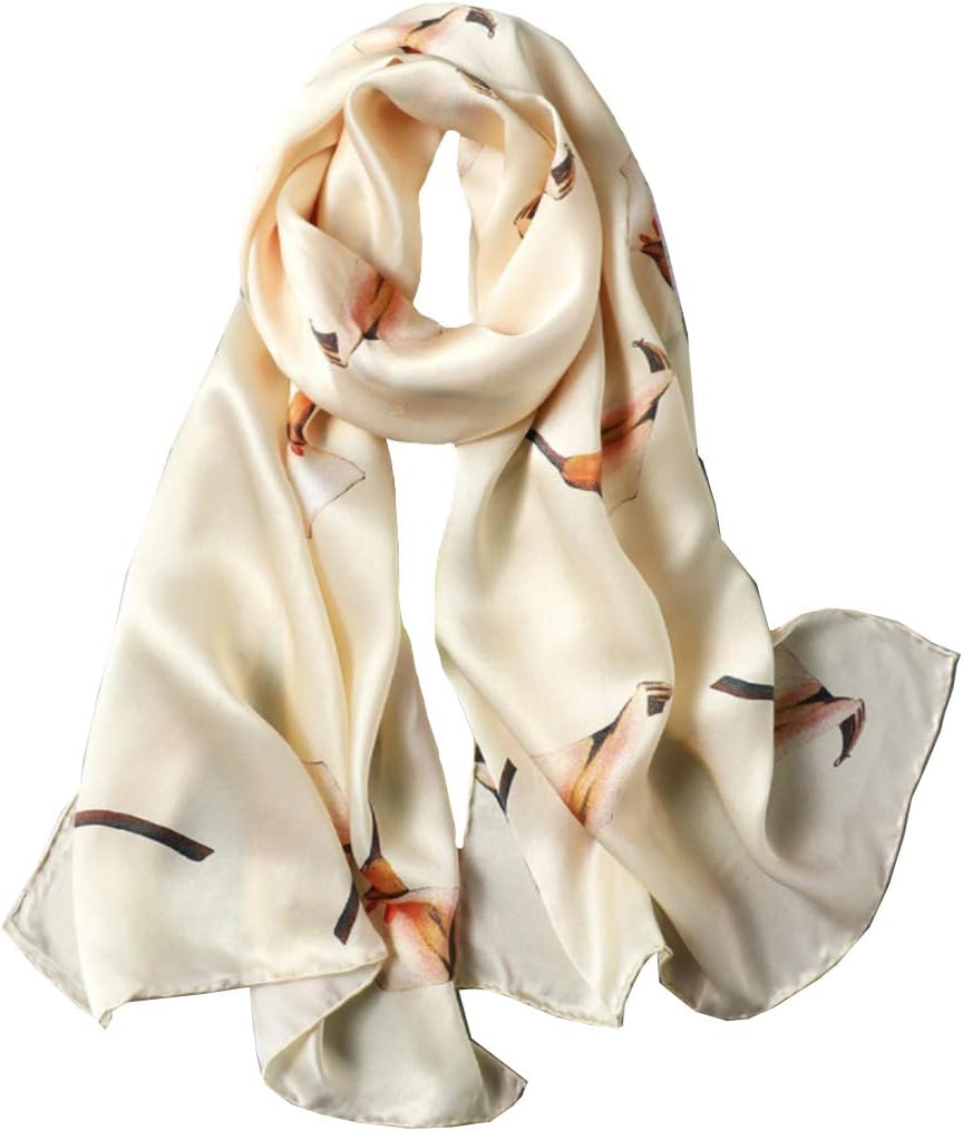 100% Mulberry Silk Long Scarf for Women Large Shawls for Headscarf and Neck- Oblong Hair Wraps with Gift Packed