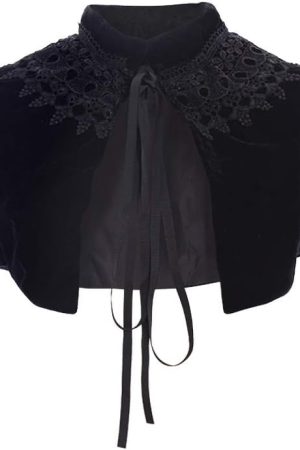 Velvet Cape Short Lace Shawl Lolita Cloak for Women