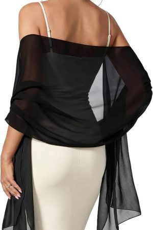 Chiffon Shawl Wraps for Women Evening Dresses Soft Scarf Formal Wedding Bridal Scarves