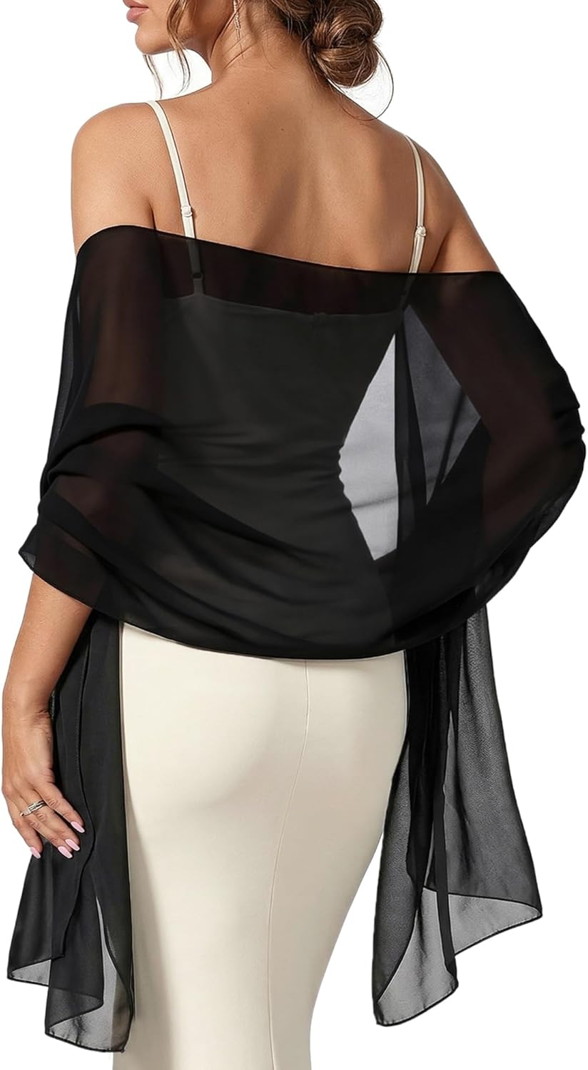 Chiffon Shawl Wraps for Women Evening Dresses Soft Scarf Formal Wedding Bridal Scarves