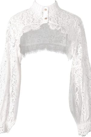 Women Long Sleeve Lace Shrug Bolero Shawl Short Cardigan Fake Collar
