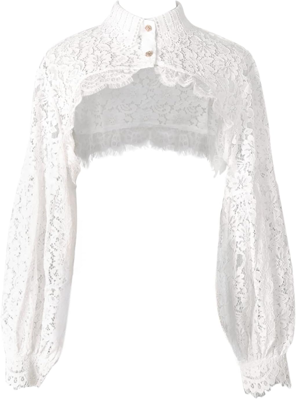 Women Long Sleeve Lace Shrug Bolero Shawl Short Cardigan Fake Collar