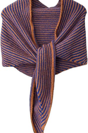 Women Striped Triangle Knitted Pashmina Shawls Wraps Loose Fit Tie Knot Wool Cashmere Sweater Scarf Fall Winter