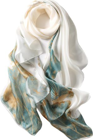 100% Large Silk Feeling Scarf-Women's Fashion Long Mulberry Silk Satin Neck Scarf Sunscreen Shawl Wrap Headscarf