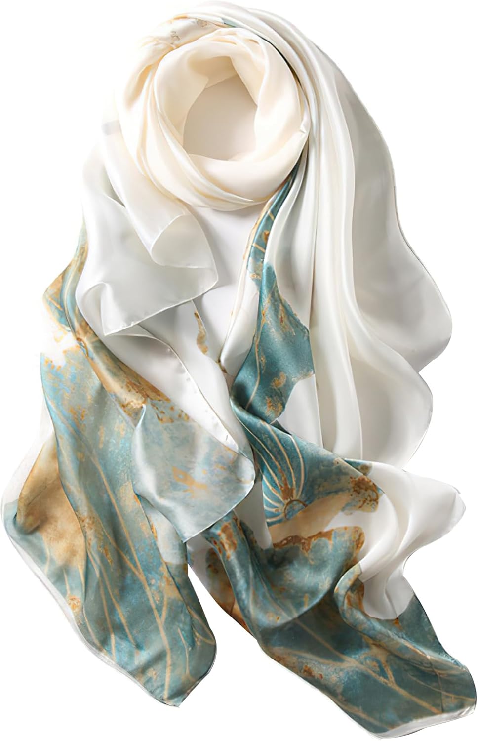 100% Large Silk Feeling Scarf-Women's Fashion Long Mulberry Silk Satin Neck Scarf Sunscreen Shawl Wrap Headscarf