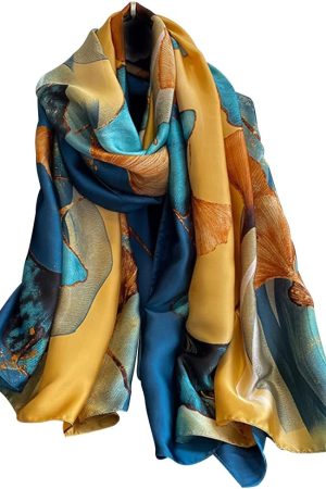 Womens 100% Large Mulberry Silk Scarf Long Satin Scarf Fashion Lightweight Wraps