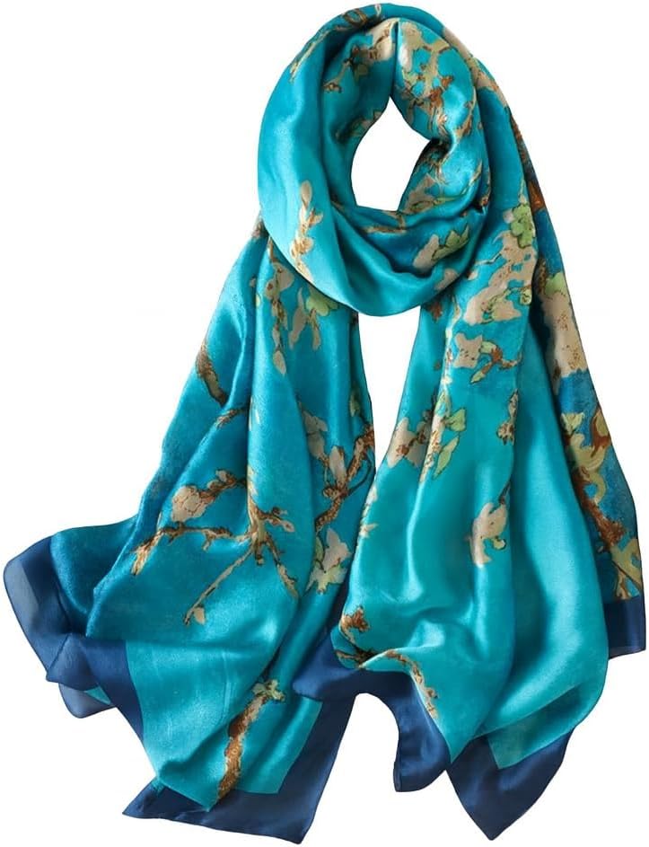 Spring Collection Designer Silk Scarf For Women UK | Lightweight Neck Scarves | Shawl Wraps | Gift for Women