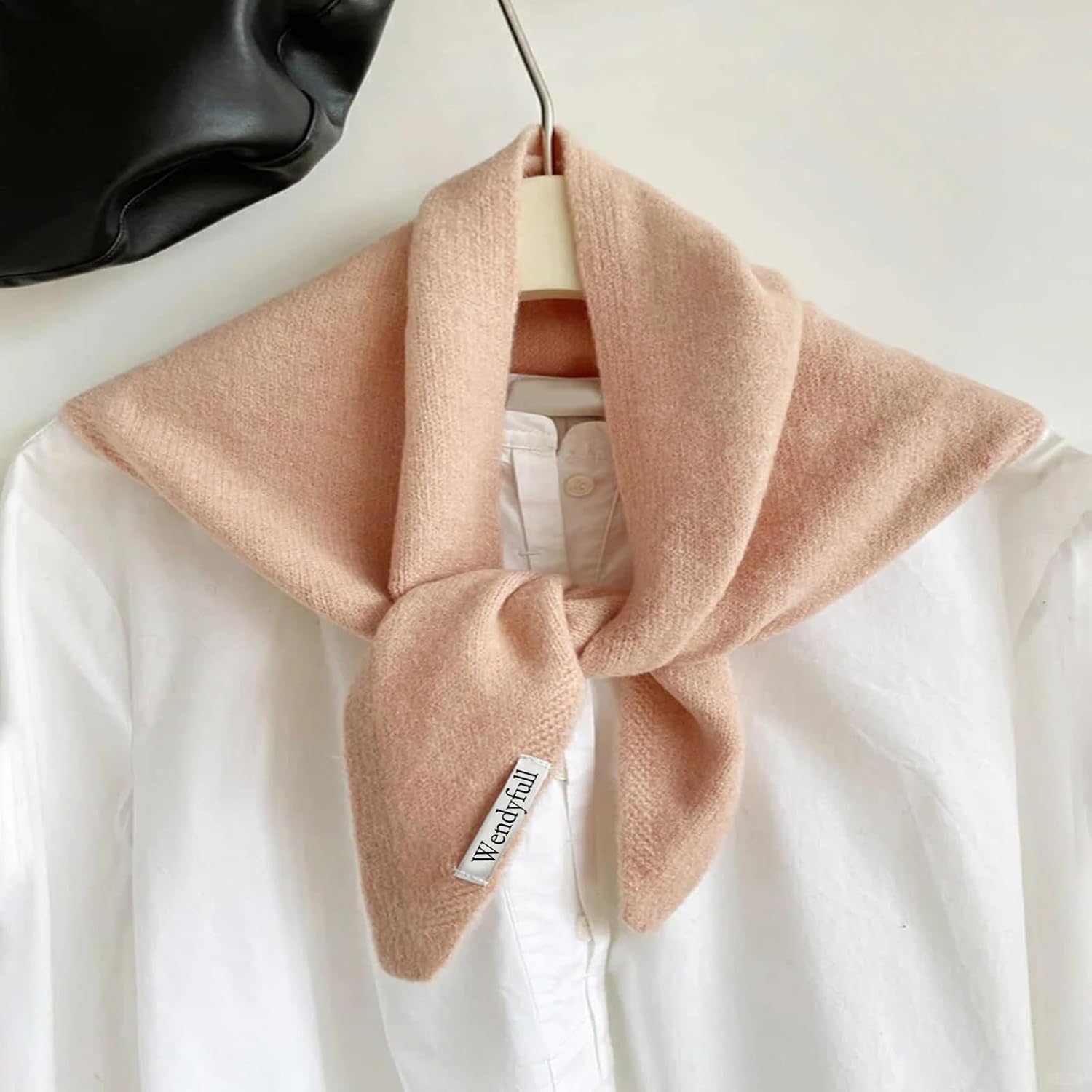 Triangle Scarf for Women Knitted Wool Headscarf Cashmere Feel Y2K Downtown Girl Aesthetic Streetwear Accessories - Image 2