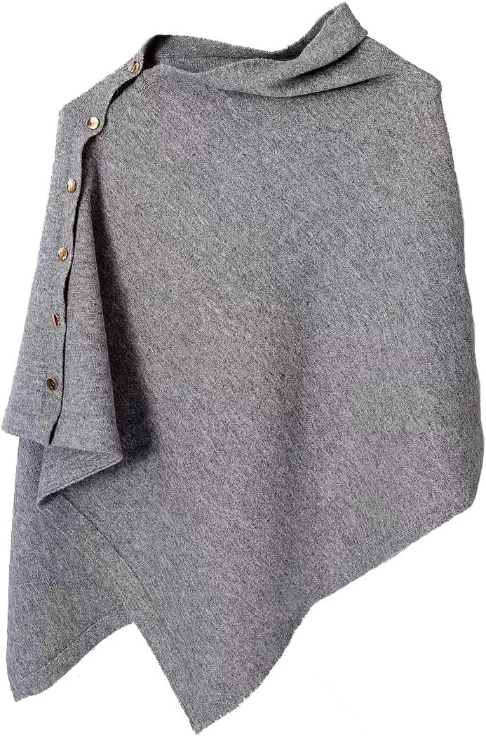 Women's Versatile Knitted Shawls Scarf Poncho Sweater Capes with Buttons Lightweight Spring Summer Fall Winter Wraps