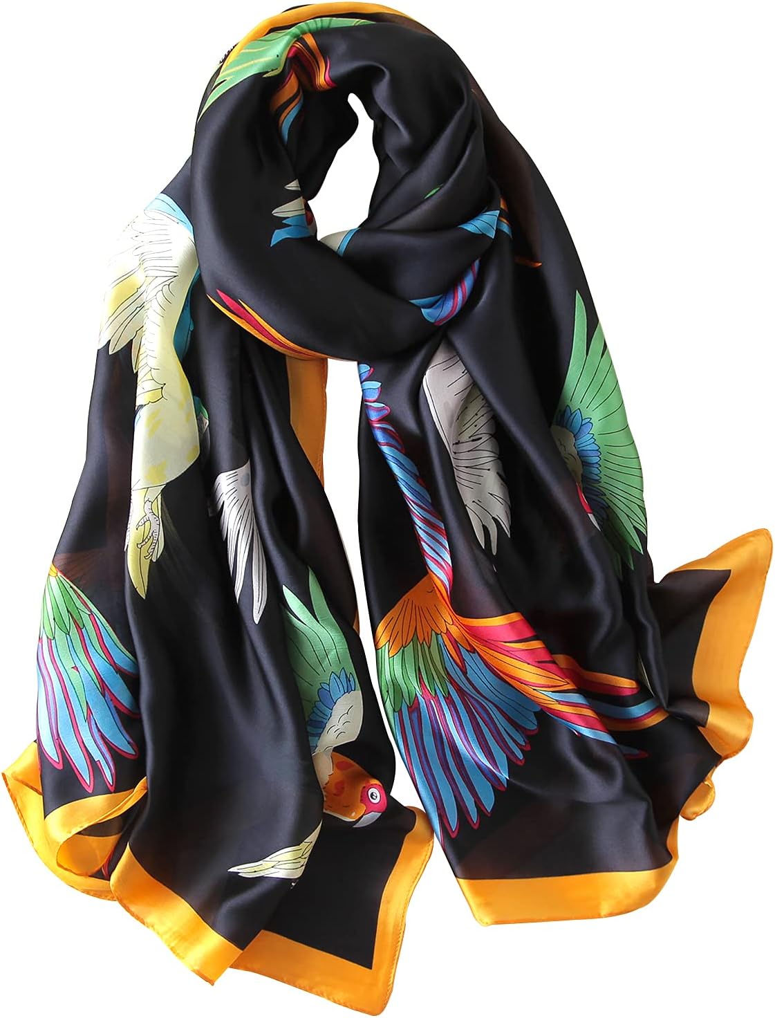 Womens 100% Large Mulberry Silk Scarf Long Satin Scarf Fashion Lightweight Wraps - Image 2