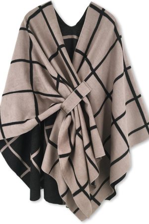 Women's Shawl Wrap Poncho Ruana Cape Open Front Cardigan Shawls for Spring Fall Winter