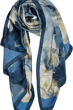 Large Mulberry Silk Feeling Long Stain Scarf Lightweight Sunscreen Shawls Wraps for Women
