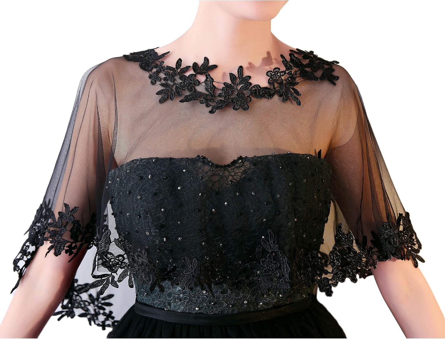 Lace Wedding Shawl Wrap for Women Evening Cape Bridal Shoulder Covers UP Scarf for Dress Prom Party