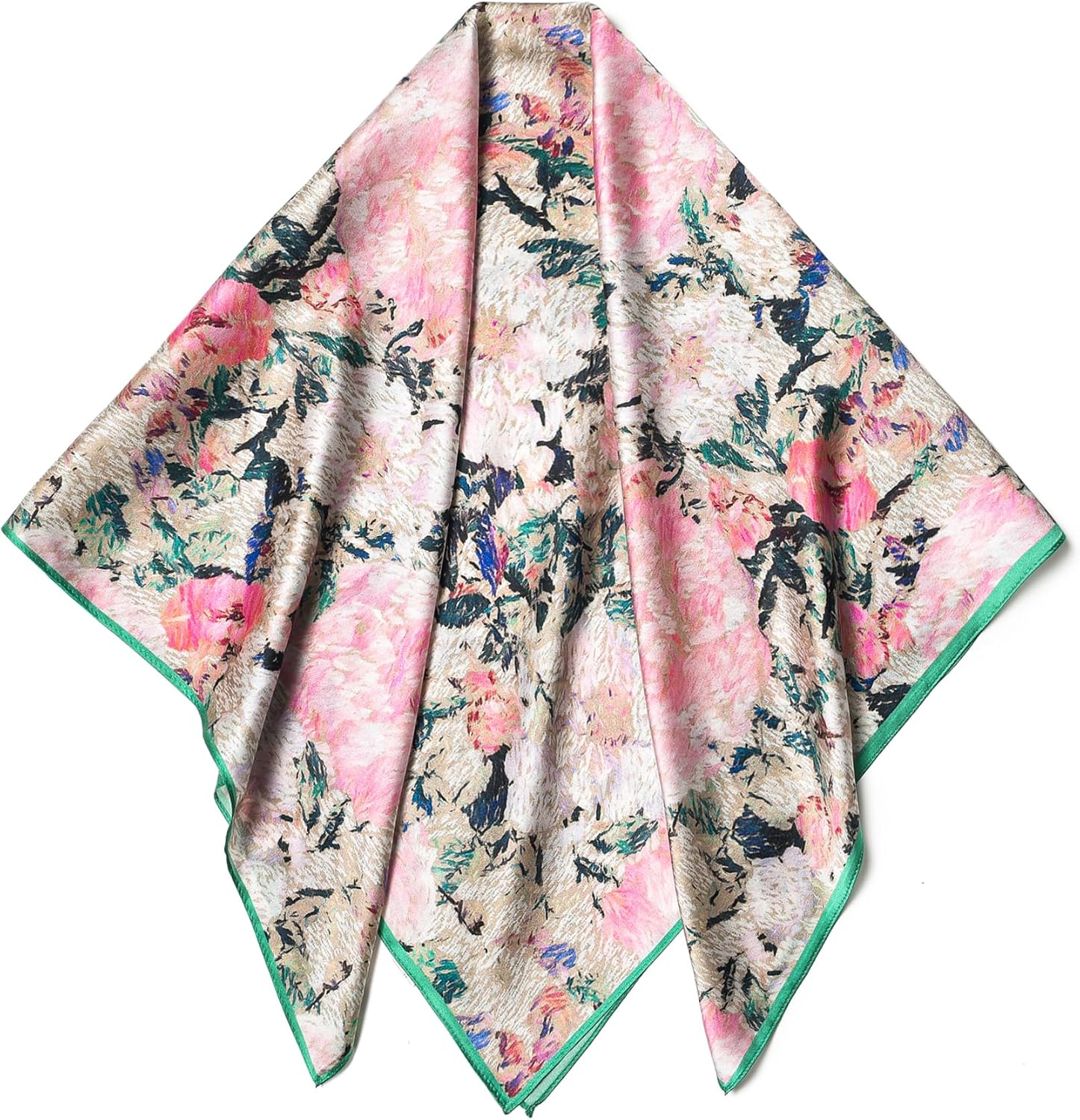 SHIROUYU 100% Pure Mulberry Silk Scarf 35" Large Square Lightweight Headscarf –Women’s Hair Wraps The shawl-With Gift Packed - Image 2