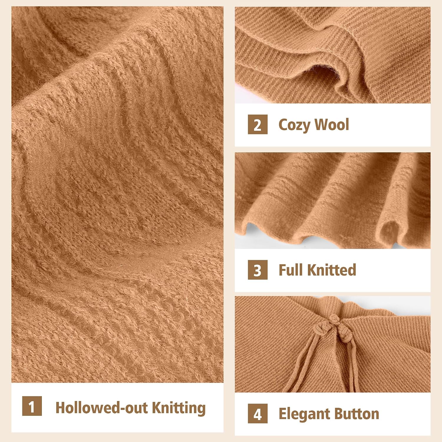 Women Shawls and Wraps for Evening Dresses Pure Wool One-piece Knitted Shawl Warm Elegant Scarf for Formal Event - Image 2